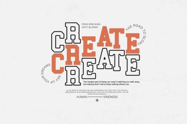 Cesur ve stilize tipografiyle tekrarlanan 