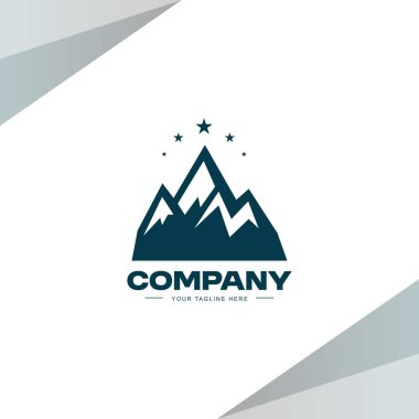 Üzerinde yıldızlar olan koyu mavi bir dağ tepesi, bir şirket için uygun..