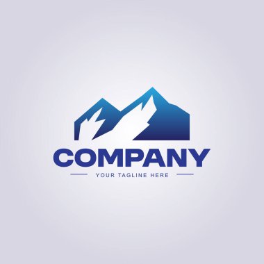 Zarif ve modern bir logo, stilize edilmiş mavi dağlar, güçlü, doğal ve hevesli bir marka kimliği arayan bir şirket için mükemmel..