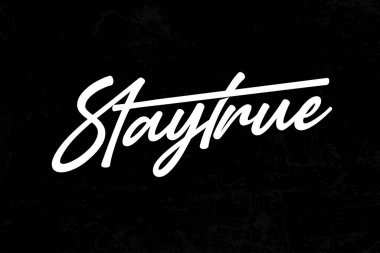 Saf siyah bir arkaplan üzerine kurulmuş, modaya uygun beyaz bir yazı tipiyle 