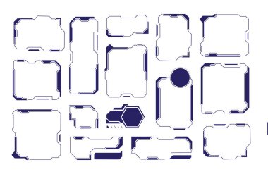 Modern kullanıcı arayüzü ögelerinin koleksiyonu, teknoloji temalı tasarımlar ve dijital arayüzler için mükemmel.