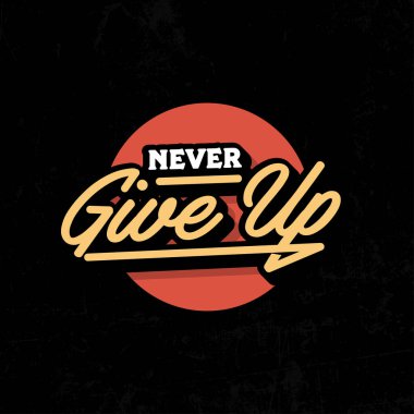 Güçlü ve ilham verici bir alıntı, koyu sarı ve beyaz tipografiyle, minimalist siyah bir arkaplanda canlı kırmızı bir daire çiziyor. Bu tasarım direnç ve kararlılığı somutlaştırır..