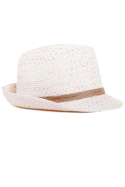 Pretty straw hat isolated on white background — Stock Photo, Image