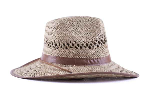Sombrero de paja aislado sobre fondo blanco — Foto de Stock