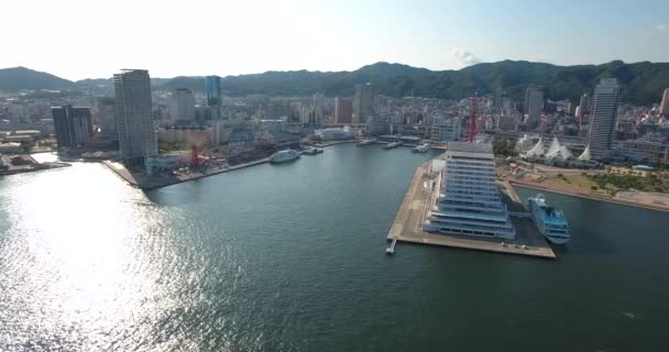 Kobe City Japonya geniş melek hava atış — Stok video
