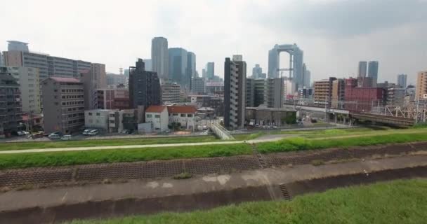 Inspirativní pohled na Osaka Motropolian město 21 milionů lidí Japonsko — Stock video