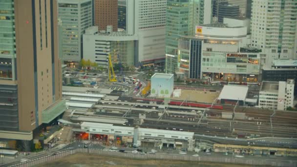 Downtown Business district in de Japanse stad — Stockvideo