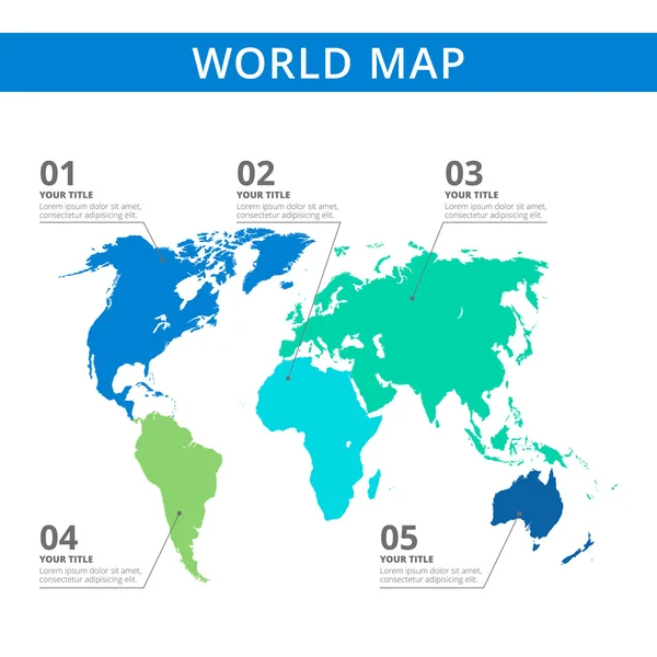 세계 지도 템플릿 1 — 스톡 벡터