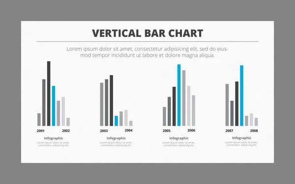 Grupo de gráficos de barras verticales — Vector de stock