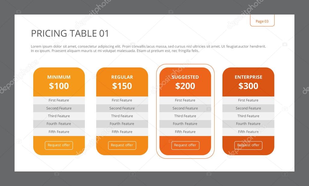 Pricing Table Template 1