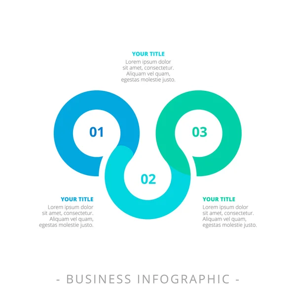 Plantilla de gráfico de proceso de tres pasos — Vector de stock