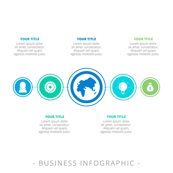 Modello infografico semplice del grafico di processo — Vettoriale Stock