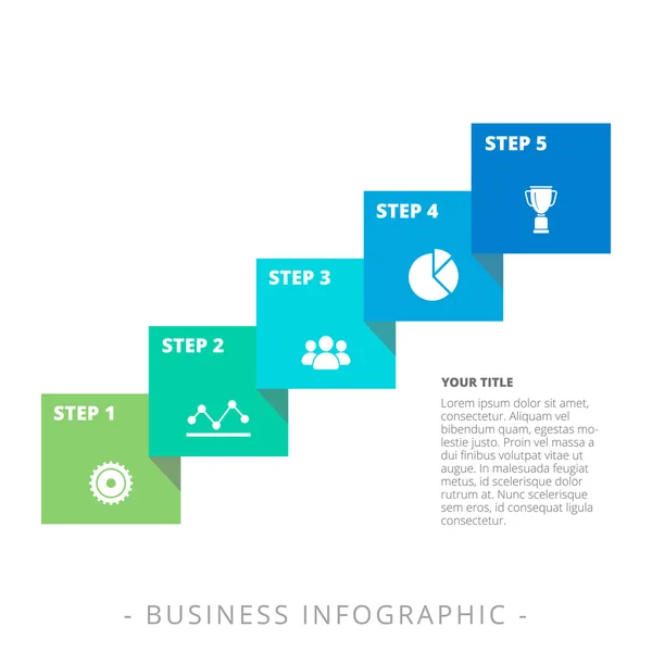 Plantilla de diagrama de cinco pasos — Vector de stock
