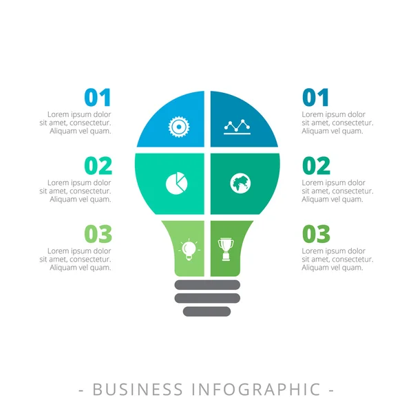 Vorlage für die Infografik der Glühbirne — Stockvektor