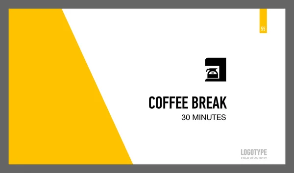 Coffe Break prezentaci snímků 3 — Stockový vektor