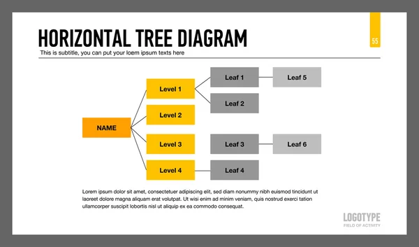 Plantilla de diagrama de árbol horizontal — Vector de stock