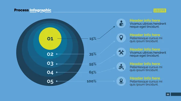 Plantilla de diapositiva de infografía de proceso — Archivo Imágenes Vectoriales