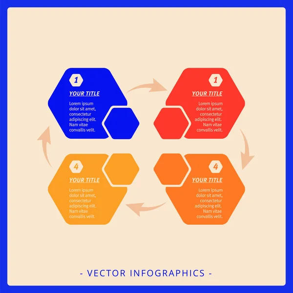 Fyra steg processmallen Diagram — Stock vektor