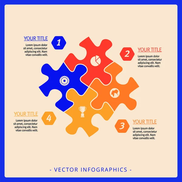 Puzzel vector infographic sjabloon — Stockvector