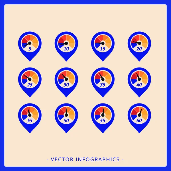 Modèle de diagramme de compteur de vitesse — Image vectorielle