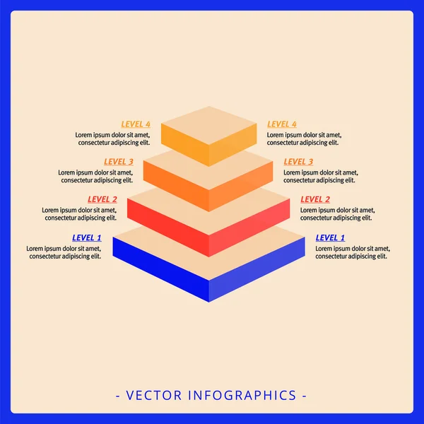 stock vector Four Level Pyramid Chart Template