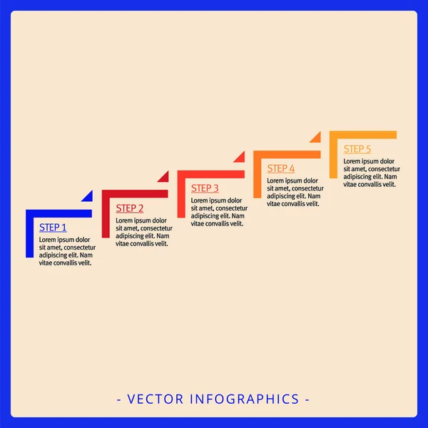 Fem steg mall 1 — Stock vektor