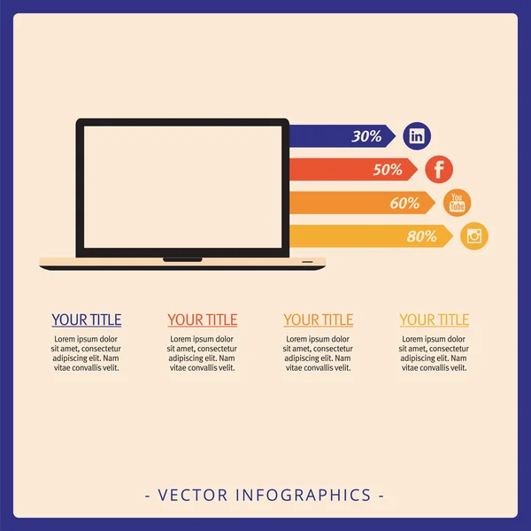 Plantilla de gráfico de barras horizontal — Vector de stock