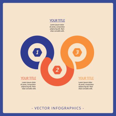 Üç adım işlem grafik şablonu