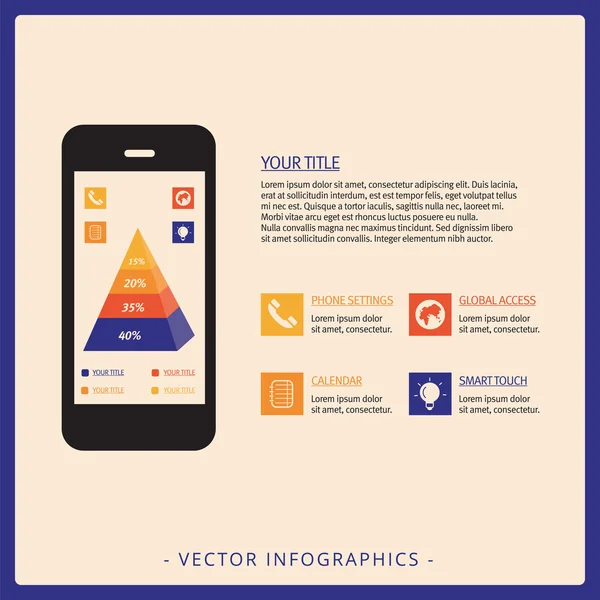 Plantilla de gráfico de pirámide apilada 2 — Vector de stock