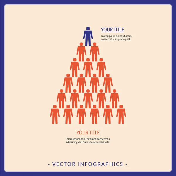 Människor pyramid vector mall — Stock vektor