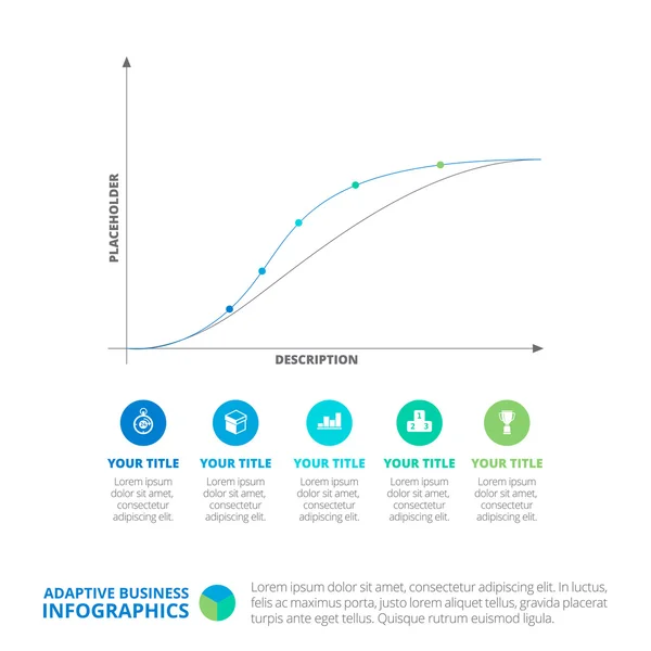 Modello di infografica aziendale del grafico a linee — Vettoriale Stock