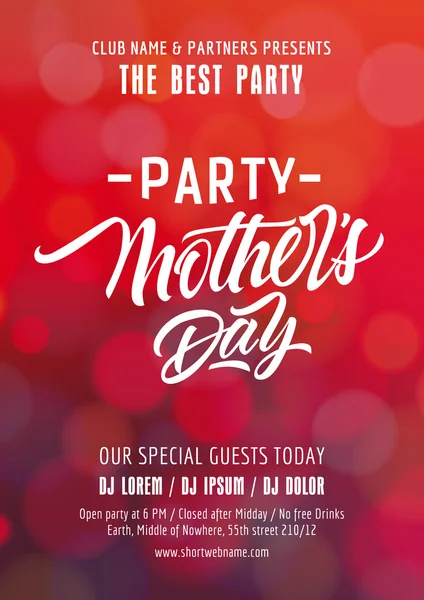 Mothers Day Party Poster — Stock Vector