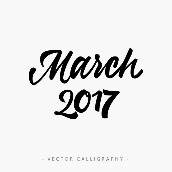 Marzo veinte diecisiete inscripción — Vector de stock