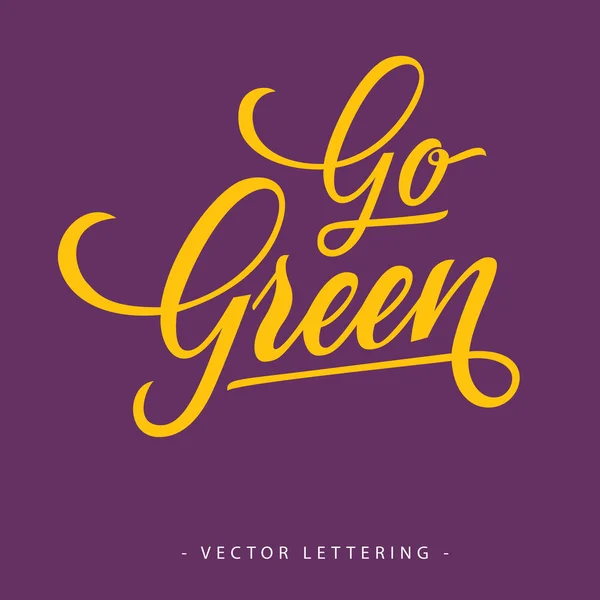 Go grüne Aufschrift — Stockvektor