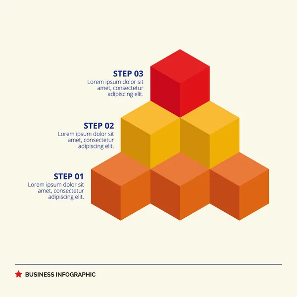 Modello di diagramma del cubo — Vettoriale Stock