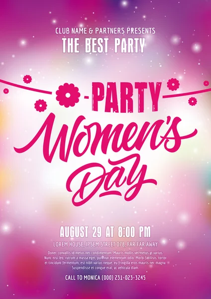 Party Womens Day Poster — Stock Vector