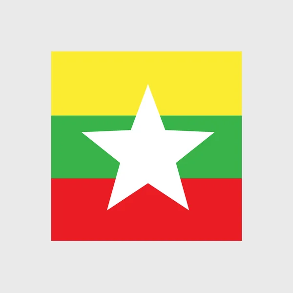 Birmania bandera nacional — Vector de stock