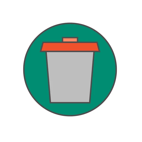 Trash Bin Line Icon — Stock Vector