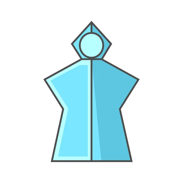 Regenponcho Linie Symbol — Stockvektor