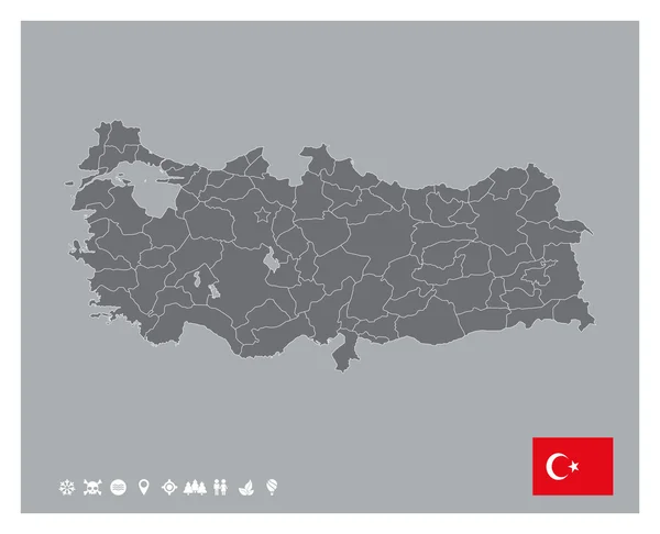 Templat Peta Turki - Stok Vektor