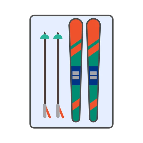 Pictogram van de lijn van de Ski 's — Stockvector