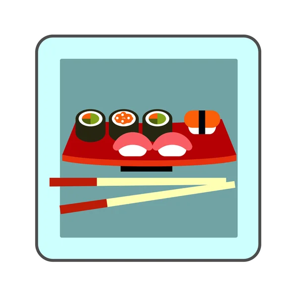 Ensemble Sushi Icône vectorielle — Image vectorielle