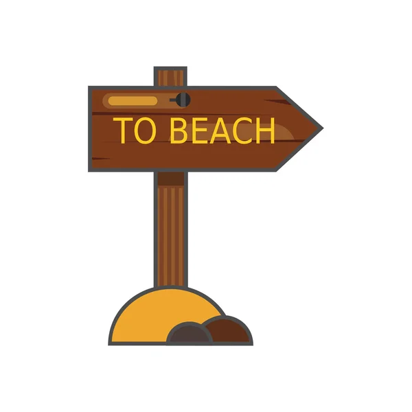 Puntero a la línea de playa icono — Archivo Imágenes Vectoriales