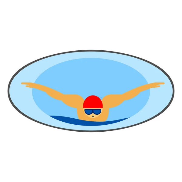 Línea de natación icono — Archivo Imágenes Vectoriales