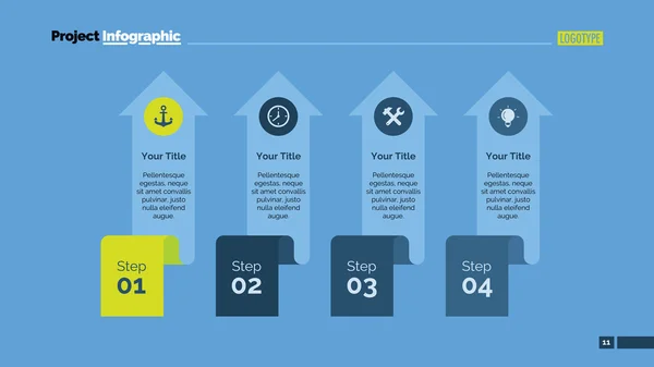 Plantilla de diapositiva de diagrama de flecha de proceso — Vector de stock