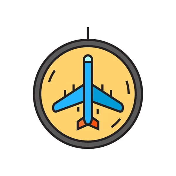 Airplane badge icon — Stock Vector