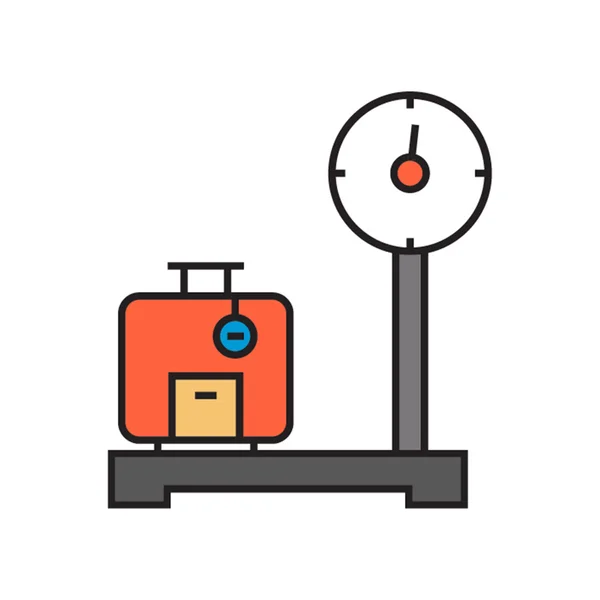 Icono de pesaje de equipaje — Vector de stock
