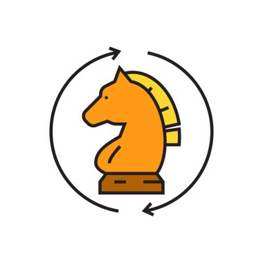 Satranç şövalyesi çizgisi simgesi