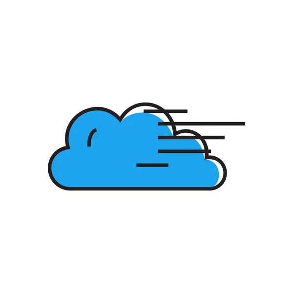 Zataženo a mlhavá ikona počasí — Stockový vektor