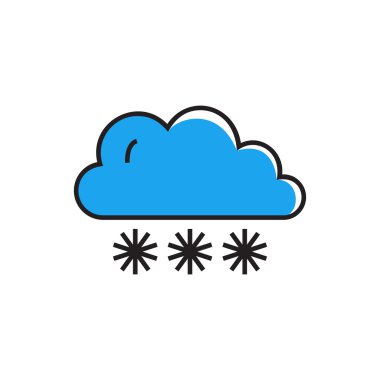 Ağır Kar Simgesi ile Bulutlu